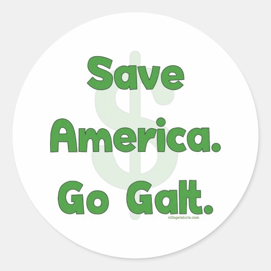 Red Amerika Go Galt Ronde Sticker (Voorkant)