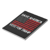 Red Amerika stem op Trump Notitieblok (Linkerzijde)