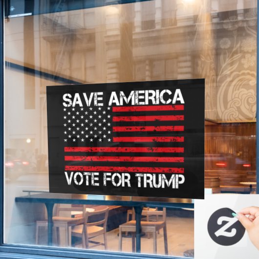 Red Amerika stem op Trump Raamsticker (Cafe Raam)