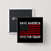 Red Amerika stem op Trump Vierkante Button 5,1 Cm (Voorkant /achterkant)