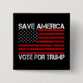 Red Amerika stem op Trump Vierkante Button 5,1 Cm (Voorkant)