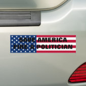 Red Amerika, vuur een politicus. Bumpersticker (Op auto)