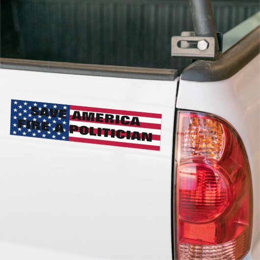 Red Amerika, vuur een politicus. Bumpersticker (Op Truck)