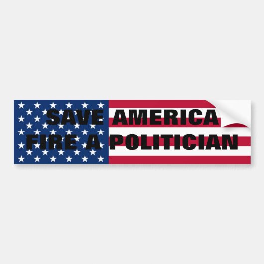 Red Amerika, vuur een politicus. Bumpersticker (Voorkant)