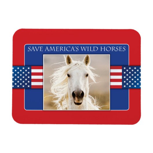 Red Amerika's Wild Horses Flexi Magnet Magneet (Horizontaal)