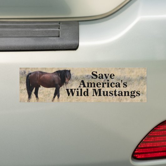 Red Amerika's Wild Mustangs Bumpersticker (Op auto)