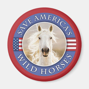 Red Amerika's wilde paarden ronde magneet