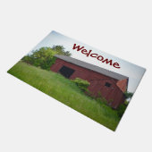 Red Amish Barn Deurmat (Schuin)