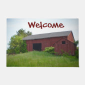 Red Amish Barn Deurmat (Voorkant)