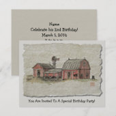 Red Amish Barn & Windmill Kaart (Voorkant / Achterkant)