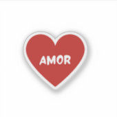 Red Amor Heart Sticker (Voorkant)