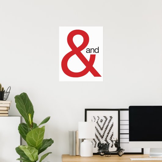 Red Ampersand Poster (Thuiskantoor)