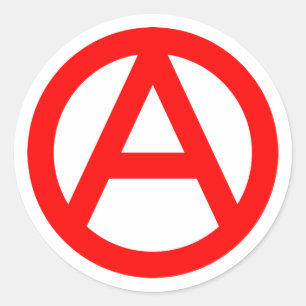 RED Anarchy symbol Classic Round Sticker