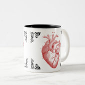 Red Anatomical Heart  Art Decoratieve Mok (Voorkant rechts)