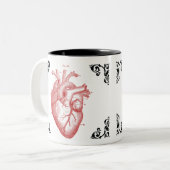 Red Anatomical Heart  Art Decoratieve Mok (Voorkant links)