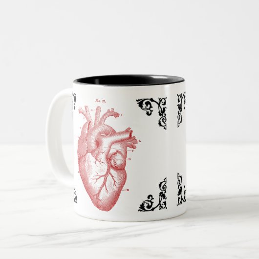 Red Anatomical Heart  Art Decoratieve Mok (Voorkant links)