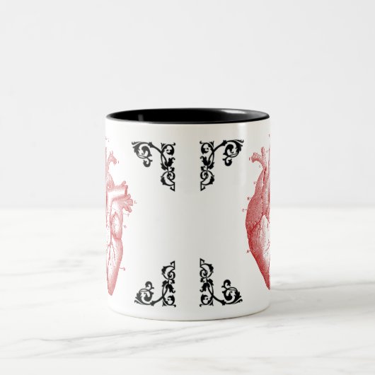 Red Anatomical Heart  Art Decoratieve Mok (Center)