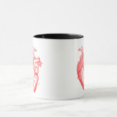 Red Anatomical Heart  Art White Black Mok (Midden)