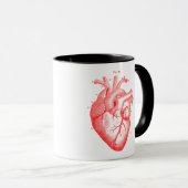 Red Anatomical Heart  Art White Black Mok (Voorkant rechts)