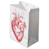 Red Anatomical Heart  Print Medium Gift Bag Cadeauzakje (Achterkant Gekanteld)