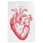 Red Anatomical Heart  Print Medium Gift Bag Cadeauzakje (Voorkant)