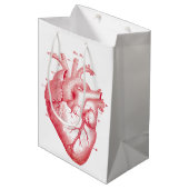 Red Anatomical Heart  Print Medium Gift Bag Cadeauzakje (Voorkant Gekanteld)