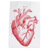 Red Anatomical Heart  Print Medium Gift Bag Cadeauzakje (Achterkant)