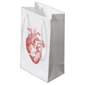 Red Anatomical Heart Small Gift Bag Klein Cadeauzakje (Achterkant Gekanteld)