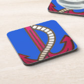 Red Anchor Art Print Bier Onderzetter (Linkerzijde)