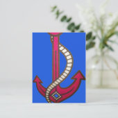 Red Anchor Art Print Briefkaart (Staand voorkant)