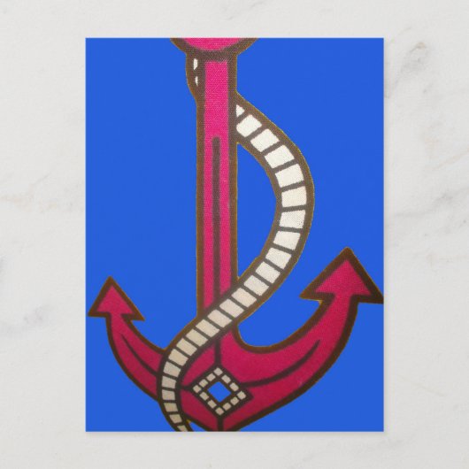 Red Anchor Art Print Briefkaart (Voorkant)