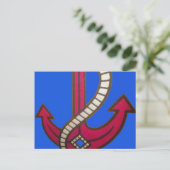 Red Anchor Art Print Briefkaart (Staand voorkant)