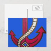 Red Anchor Art Print Briefkaart (Voorkant / Achterkant)