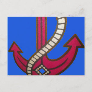 Red Anchor Art Print Briefkaart
