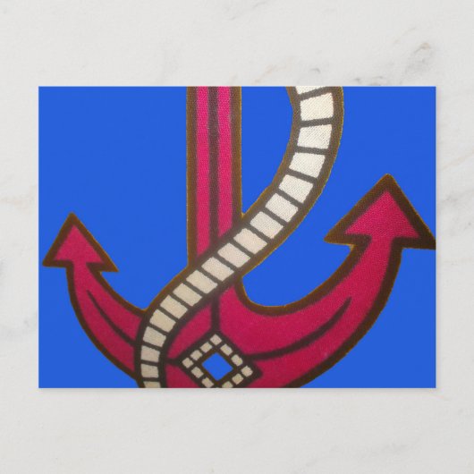 Red Anchor Art Print Briefkaart (Voorkant)