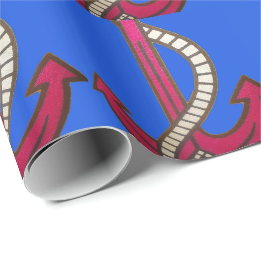 Red Anchor Art Print Cadeaupapier (Rol Hoek)