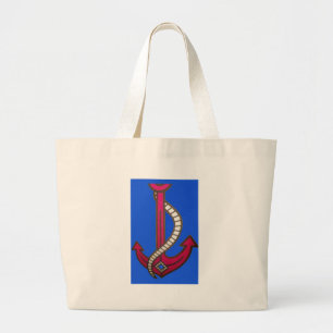 Red Anchor Art Print Grote Tote Bag