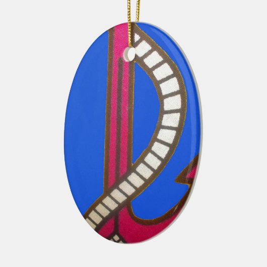 Red Anchor Art Print Keramisch Ornament (Links)