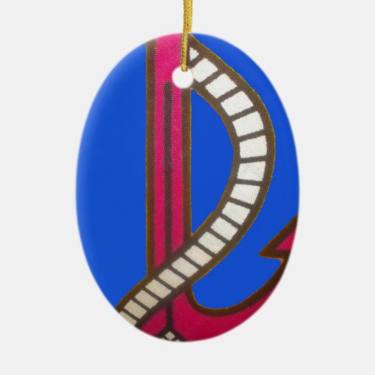 Red Anchor Art Print Keramisch Ornament (Voorkant)