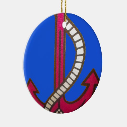 Red Anchor Art Print Keramisch Ornament (Rechts)