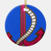 Red Anchor Art Print Keramisch Ornament (Voorkant)