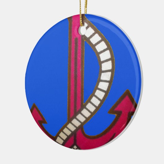 Red Anchor Art Print Keramisch Ornament (Links)