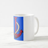 Red Anchor Art Print Koffiemok (Voorkant rechts)