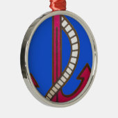 Red Anchor Art Print Metalen Ornament (Rechts)