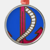 Red Anchor Art Print Metalen Ornament (Voorkant)