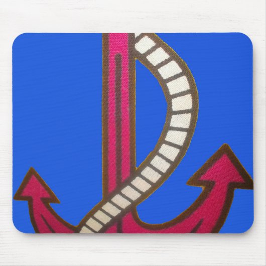 Red Anchor Art Print Muismat (Voorkant)