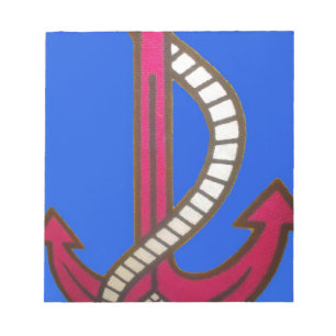 Red Anchor Art Print Notitieblok