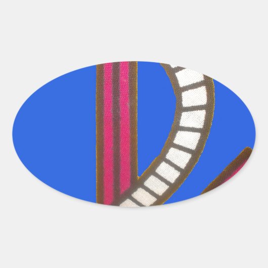 Red Anchor Art Print Ovale Sticker (Voorkant)