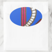 Red Anchor Art Print Ovale Sticker (Tas)