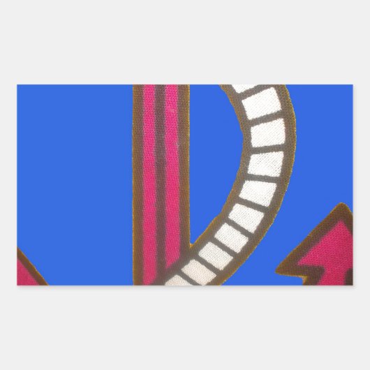 Red Anchor Art Print Rechthoekige Sticker (Voorkant)